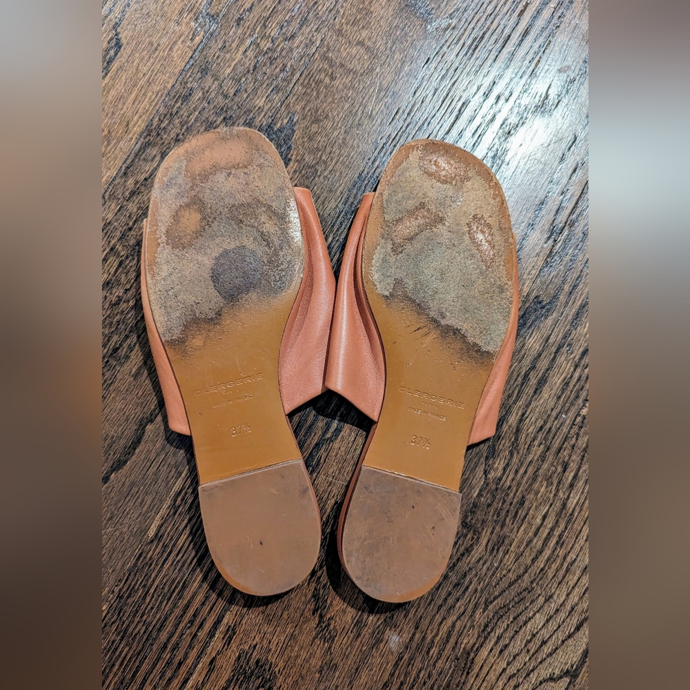 Robert Clergerie Itou Soft Sandals Leather Slides Brown Women's 37.5 $415 - Picture 10 of 10